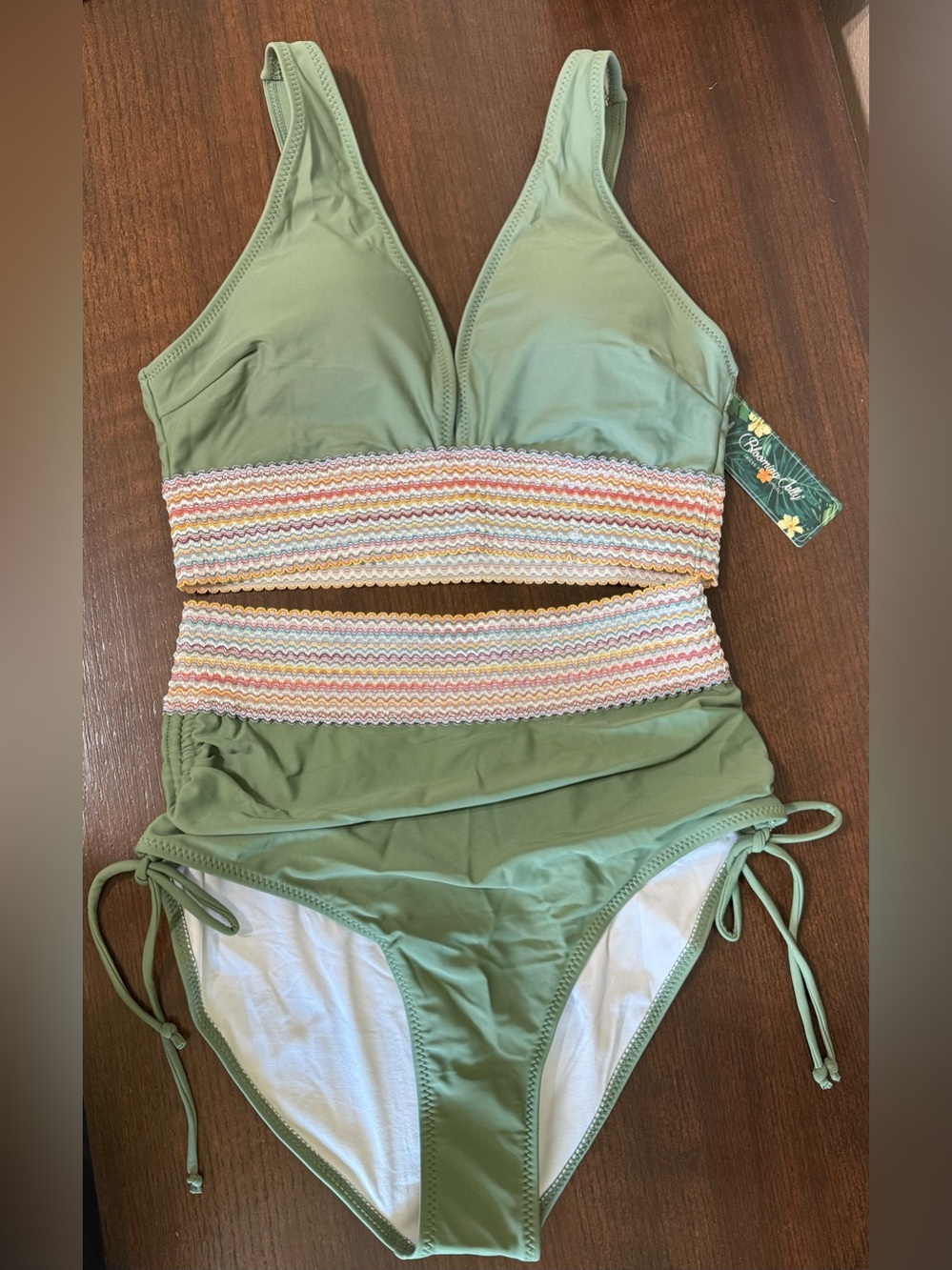 NWT, Blooming Jelly Bikini - Olive Green - size Medium